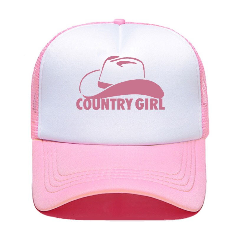 Country Girl Cowgirl Cowboy Hat Print Baseball Cap Casual Men Women Parent-child Hats Mesh Visor Outdoor Sun Hat Adjustable Caps