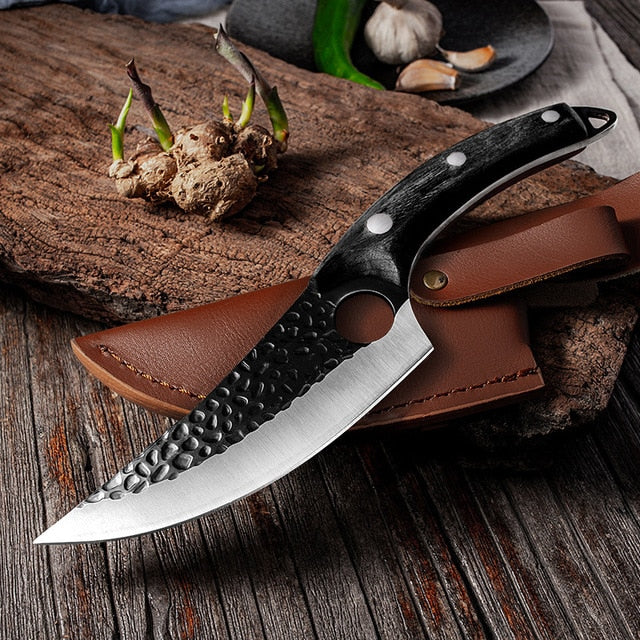 5.5" Meat Cleaver Hunting Knife Handmade Forged Boning Knife - Chef Knife Stainless Butcher Fish Knife