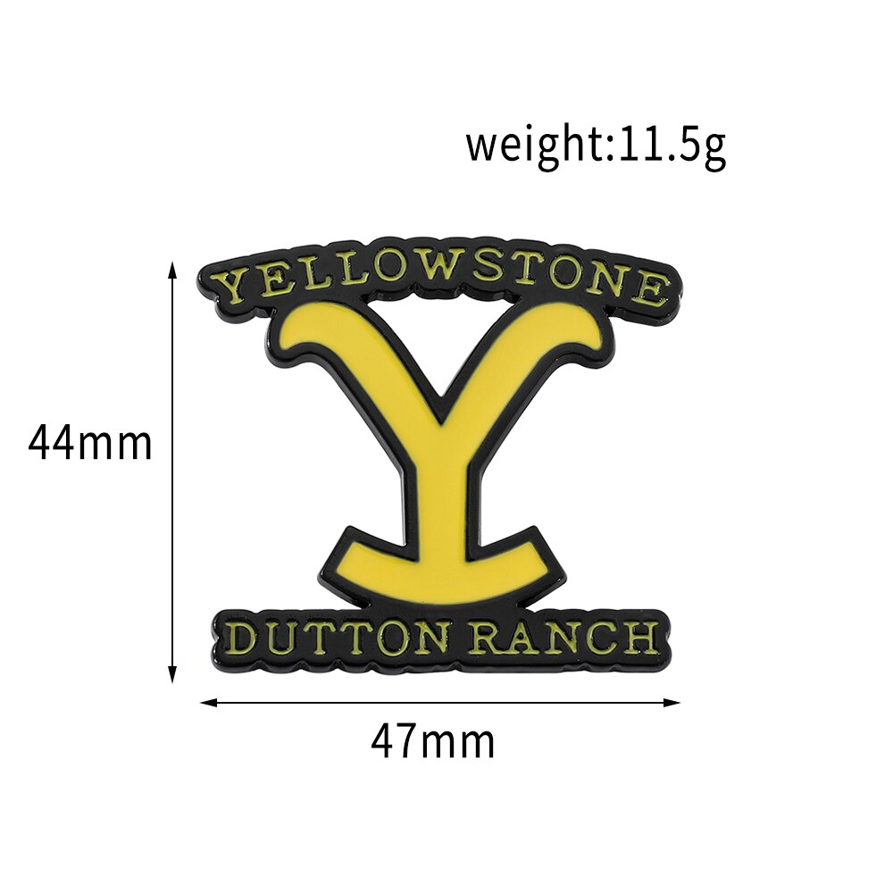 Yellowstone American  Yellowstone Brooch Y Letter Dutton Ranch Logo & Metal Badge Backpack Enamel Pin