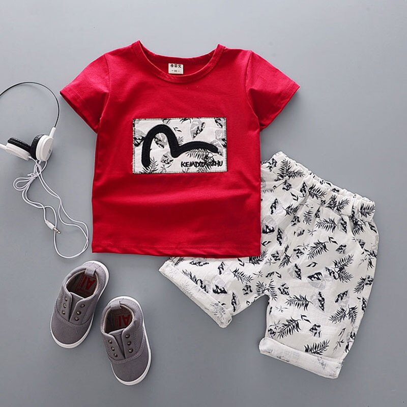 Cartoon Cotton Summer Clothing Sets for Newborn Baby Boy Infant Fashion Outerwear Clothes Suit T-shirt+Pant Suit baby Boy Cloth