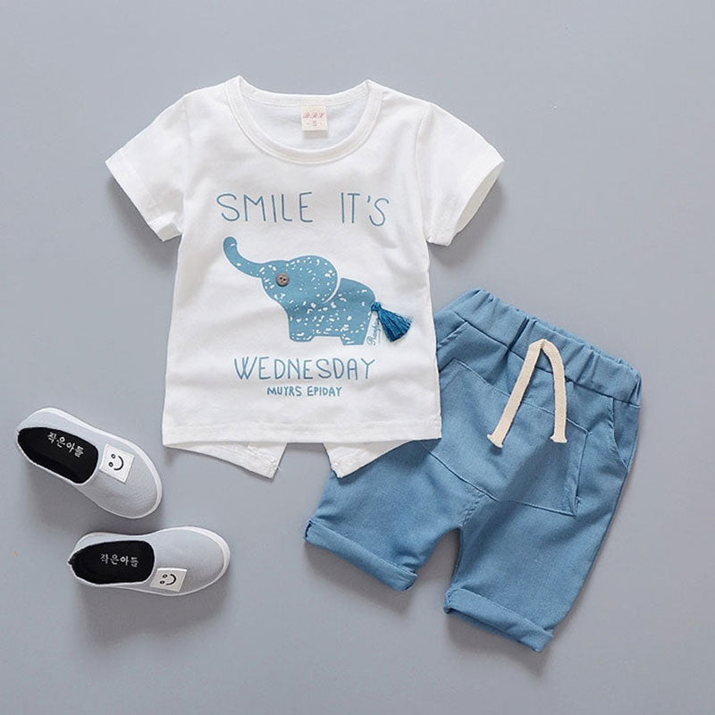 Cartoon Cotton Summer Clothing Sets for Newborn Baby Boy Infant Fashion Outerwear Clothes Suit T-shirt+Pant Suit baby Boy Cloth