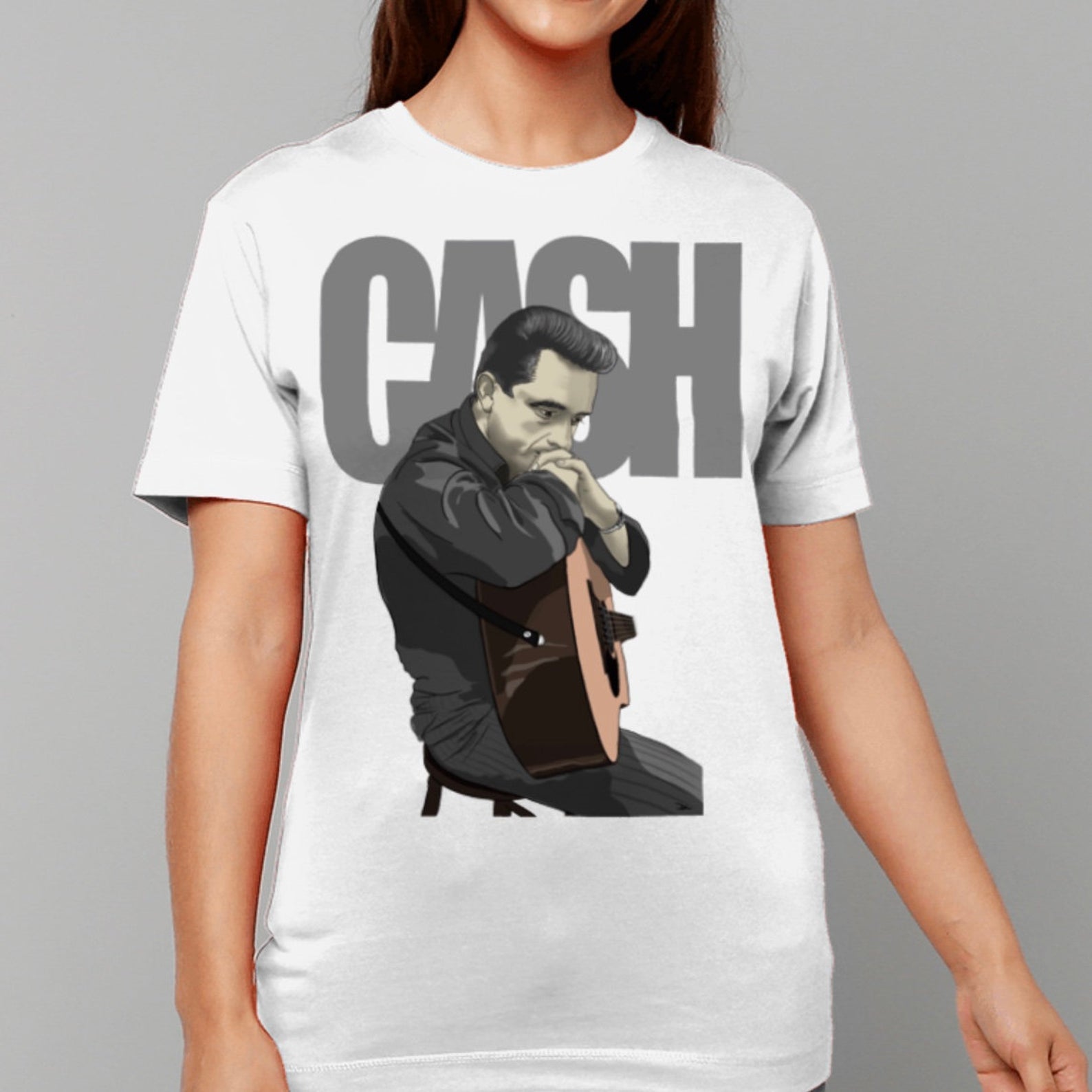 Johnny Cash Nashville Tour Print Harajuku Top Casual Ladies Basic O-collar Short Sleeved Women T-shirt Girl,Drop Ship