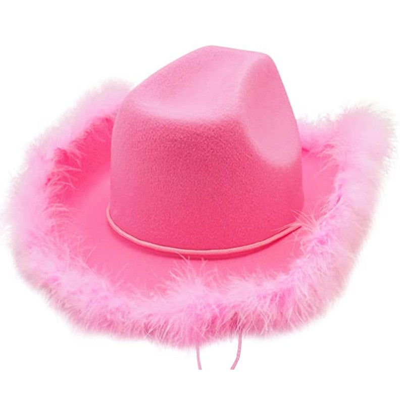 Cow Girl Hats Pink Bride Hat Party Cosplay Summer Hats for Men Boy Bridesmaid Gift Bridal Summer Country Western Hats for Women