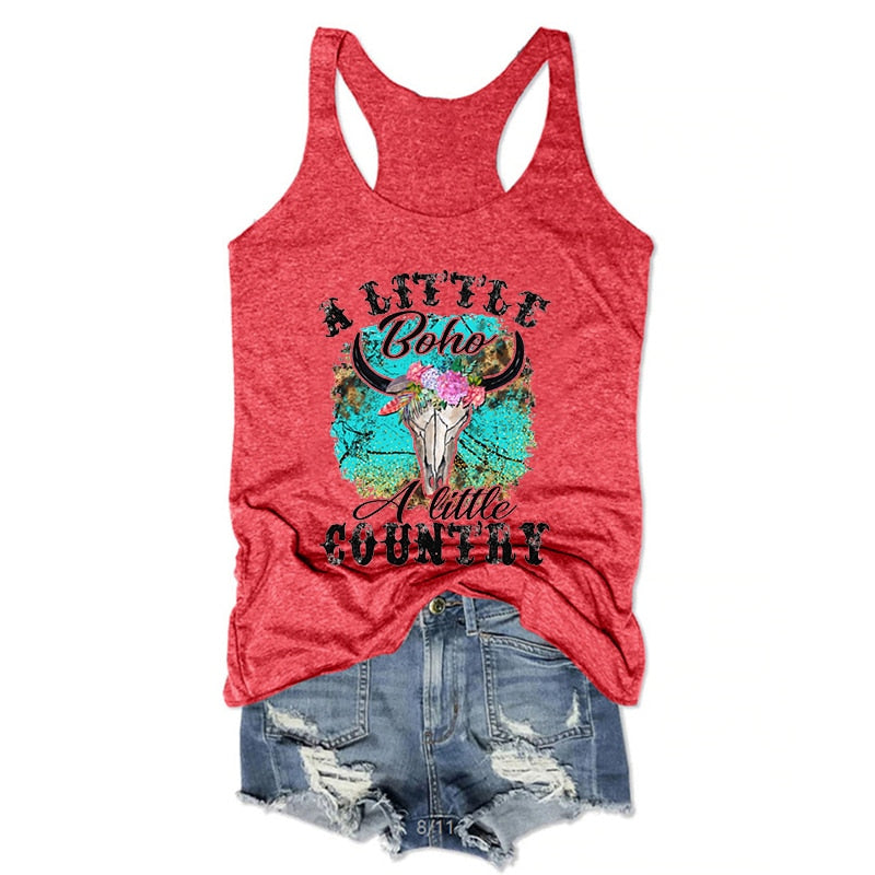 Country As Truck© Tank Tops Cartoon Cowgirl Shirt