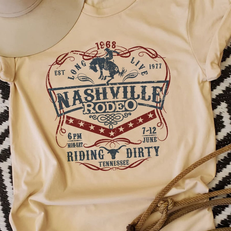 Country As Truck© Nashville Rodeo Women's Vintage Western Graphic Tee