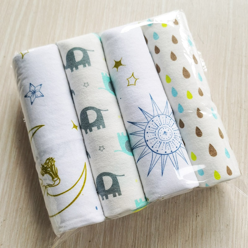 NEW color 4pcs/pack 100%cotton flannel receiving baby blanket newborn  colorful cobertor baby bedsheet supersoft blanket 76x76cm