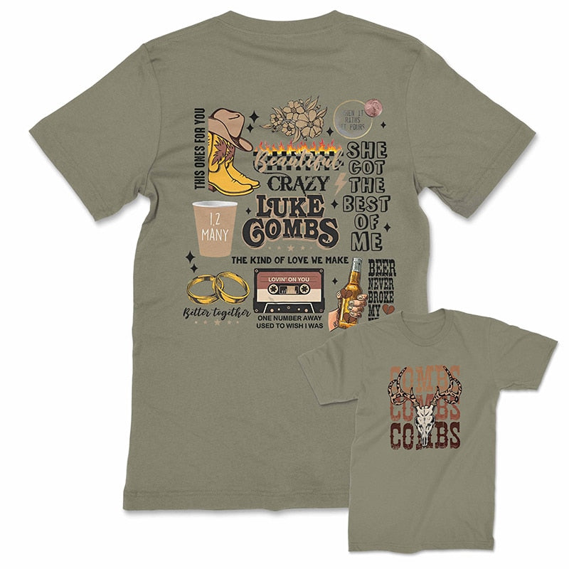 Combs T-shirt Combs Back Print Country Music