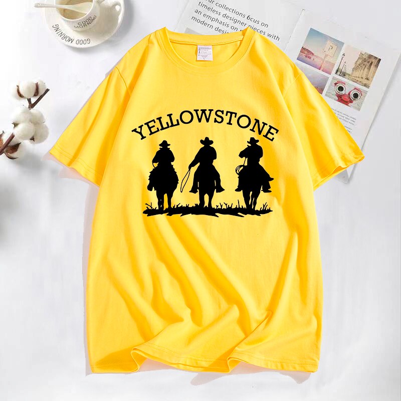 Yellowstone Cowboys Western T Shirts Man Riding On The Ranch