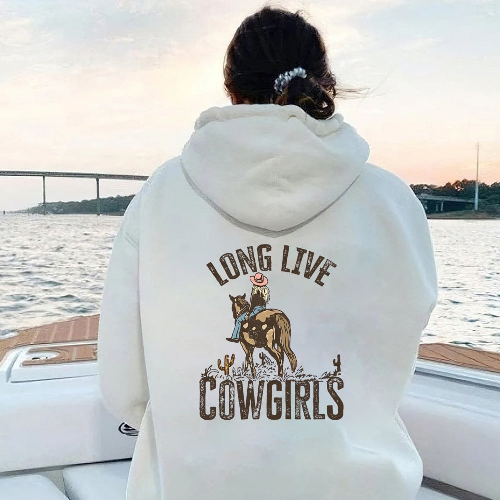 Country As Truck© Long Live The Cowgirls Hoodie Retro Country Girl