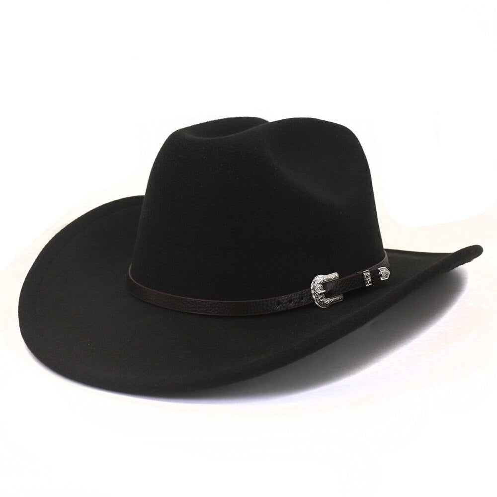 Fluffy Sense Vintage USA American Flag Cowboy Hat Classic Western Style Cowboy Cowgirl Hat (Classic Black and White)